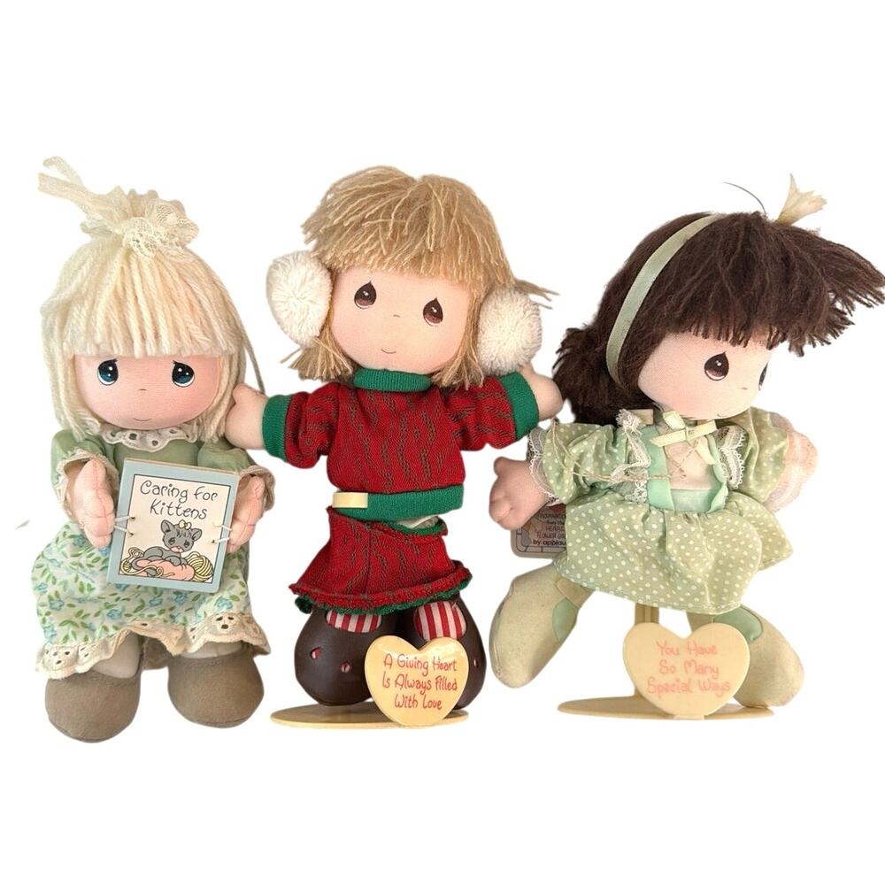 Vintage Precious Moments bundle of 3 mini dolls (2 come with stands)